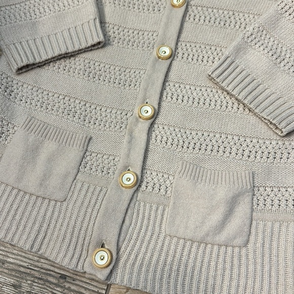 Juicy Couture Beige Cashmere wool Blend Cardigan Size Medium - Picture 2 of 5